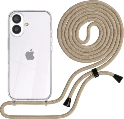 Produktbild von EAZY CASE Handykette mit Hülle für Apple iPhone 17 Backcover Handykette, zum Umhängen in Taupe