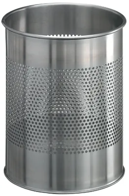 Zdjęcie produktu dla DURABLE kosz na śmieci stal nierdzewna 15L okrągły z perforacją 165 mm 1 szt. 338123