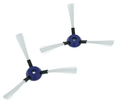 Produktbild von vhbw 2x Seitenbürste kompatibel mit Rowenta Smart Force Extreme, Essential Saugroboter - Reinigungsbürsten Set, schwarz / weiß / blau, 3-armig