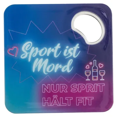 Produktbild von Untersetzer mit Flaschenöffner lustige Sprüche