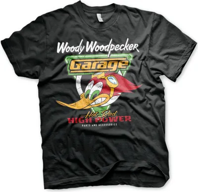 Produktbild von Woody Woodpecker Garage T-Shirt - XX-Large - Black