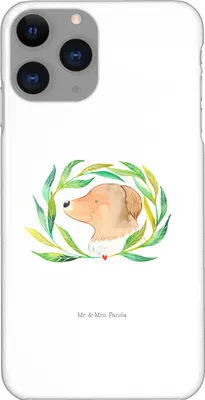 Produktbild von Mr. & Mrs. Panda Iphone 11 Pro Handyhülle Hund Blumen - Weiß - Geschenk, Premium Kunststoff, Niedlich, Sprüche, Ranke, Hunde, Hundeliebe, Handy Case