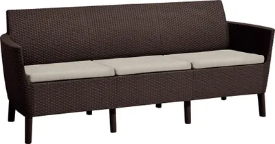 Obrázek produktu pro Třímístná zahradní pohovka KETER Salemo - 187 x 67 x 76 cm - hnědá / béžová