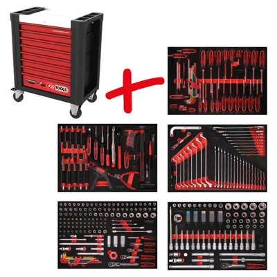Produktbild von KS Tools  Performanceplus Werkstattwagen-Satz P10 mit 299 Werkzeugen, 810.5299