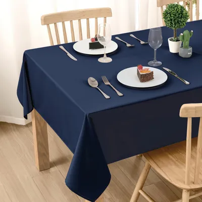 Produktbild von Tischdecke Outdoor Wetterfest 140x280cm Fleckschutz Polyester Dunkelblau