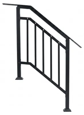 Produktbild von KOMFOTTEU 2er Set Treppengeländer für 3 Stufen, Handlauf mit flexiblem Winkelverstellung, Treppenhandlauf mit Montagesatz, Eingangsgeländer für Treppen, Brüstung & Balkon, für Außen & Innen