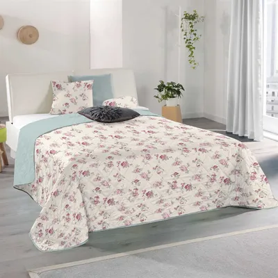Produktbild von Tagesdecke XXL (220x240 cm) mit wattierter Zwischenlage, Wendedecke im Design: Living