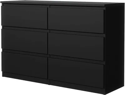 Produktbild von Schrank mit 6 Schubladen – Kommode – Zur Organisation von Stauraum – Design ohne Griffe – 120 x 78,5 cm – Schwarz