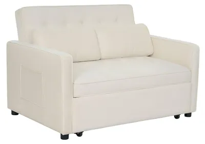Image de MENZZO Canapé convertible 2 places Komaria Velours Beige