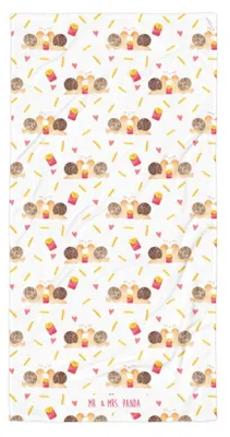 Produktbild von Mr. & Mrs. Panda Badehandtuch Schnecken Liebe - Weiß - Geschenk, Paar, Frottee-Handtuch, Pärchen, glücklich, Reisehandtuch, Verliebt, Baumwollhandtuch, Freundin, Handtuch