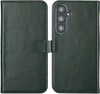 Produktbild von Selencia Echtleder Klapphülle Samsung Galaxy S24 FE - Grün