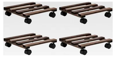 Produktbild von 4er Set Pflanzenroller Untersetzer Blumenroller Transportroller
