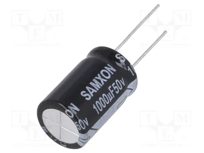 Produktbild von 5x Kondensator: elektrolytisch 20% Ø16x25mm THT 1mF 50VDC 2000h EKM108M1HK25RR E