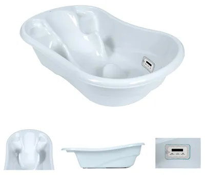 Obrázek produktu pro Kikkaboo dětská vanička Hippo anatomicky tvarovaná, 94 cm, integrovaný teploměr modrá