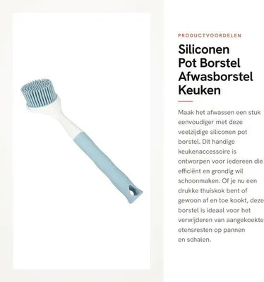 Productafbeelding van Afwasborstel met Handvat - Keukenborstel - Schrobborstel - Potborstel - Afwasborstel met Zeepdispenser - Praktisch en Handig