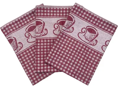 Obrázok produktu pre Obrúsky Extra savé 50x70 cm Poháriky - kocka červená, 3 ks