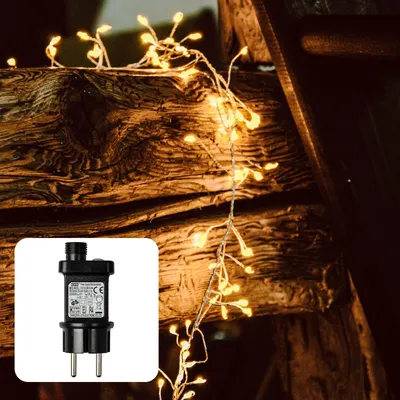 Produktbild von LED Tauperlenlichterkette, bernstein, 420 LEDs, Timer, für Außen 576535