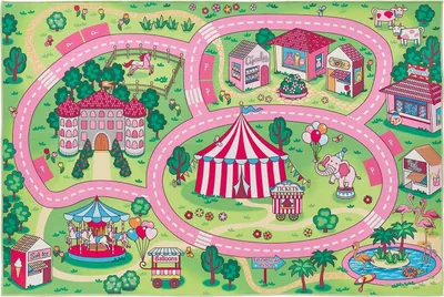 Produktbild von Kinderstraßenteppich - Mehrfarbig - 150 x 100 cm - Straßenmuster