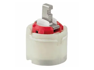 A close-up studio shot of a faucet cartridge.