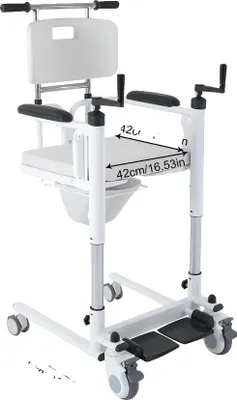 Produktbild von Lift-Transferstuhl, unterstützt 120 kg, vier leise Räder mit Bremsen, WEISS