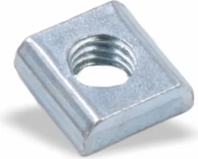 Produktbild von Nutenstein | Gewindeplatte 9x9x3 mm M5 Gewinde mittig | Stahl blau verzinkt