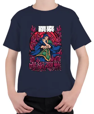 Productafbeelding van Jujutsu Kaisen Anime, Vlammenmagiër, Japans Manga, Anime-esthetiek, Cadeau, Uni kinder T-shirt, Marineblauw, maat 152