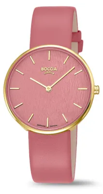 Produktbild von Boccia 3387-03 Armbanduhr für Damen Quarz Titan Rot/Goldfarben