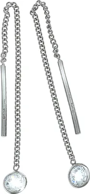 Produktbild von F Durchzieh-Ohrringe 925/- Sterling Silber 5,8cm weiß Zirkonia weiß 371230185R