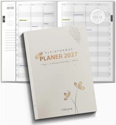 Produktbild von Praxisplaner 2027 A5, Kalender mit 15 Minuten Zeiteinteilung, Monats- und Wochenübersicht, für Salon