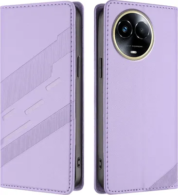 Image de Etui pour Realme 11 5G, étui portefeuille en cuirPolyuréthaneavec fente pour carte et fonction stand Violett