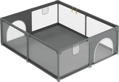 Produktbild von Bettizia Baby Laufgitter Laufstall Absperrgitter 150x180cm Krabbelgitter mit Rutschfester Basis, atmungsaktivem Netz Sicherheitsspielplatz