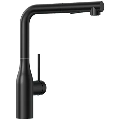 Produktbild von Cecipa MAX 304 Edelstahl Küchenarmatur | 360° Drehbar & Ausziehbar | Schwarz Matt | Zwei Wasserausgänge