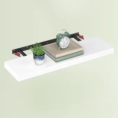 Produktbild von VASAGLE Wandregal, Schweberegal, 20 x 80 x 3,8 cm, für Bilderrahmen, schneeweiß