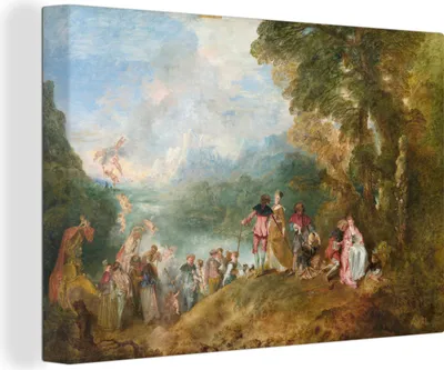 Zdjęcie produktu dla OneMillionCanvasses® - Obrazy na płótnie - 140x90 cm, Pielgrzymka na Cyterę - Obraz Antoine'a Watteau, Dekoracja ścienna z nadrukiem
