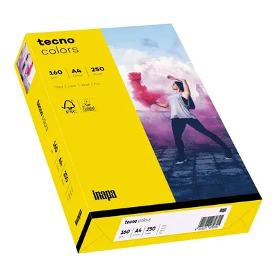 Zdjęcie produktu dla tecno 88324377 tecno Kopierpapier colours intensivgelb DIN A4 160 g/qm 250 Blatt