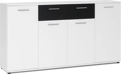 Produktbild von Sideboard Beistellschrank Anrichte Standschrank Kommode Highboard "Jacklin II" Weiß/Schwarz