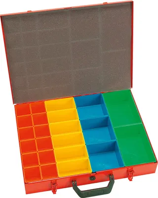 Produktbild von Hm Sortimentskoffer mit 23 Boxen 440x330x66 Mm, Stahlblech