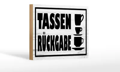 Produktbild von Holzschild Hinweis 18x12cm Tassen Rückgabe