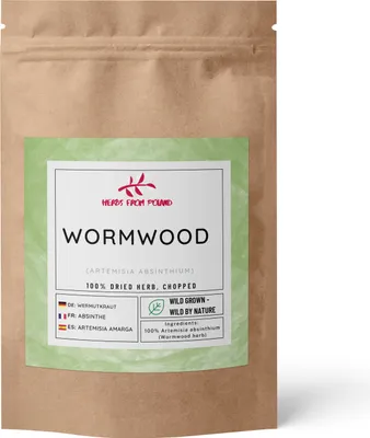 Produktbild von Herbs from Poland Geschnittenes Wermutkraut, 100% Natürliches Nahrungsergänzungsmittel, Entgiftung und wirkt Entzündungshemmend -1000g