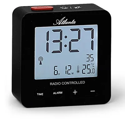 Produktbild von Atlanta Atlanta 1882/7 schwarz Funkwecker, Touch-Sensor