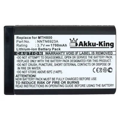Produktbild von Akku kompatibel mit Motorola NNTN4655, NNTN6922A, NNTN6923A - Li-Ion 1700mAh - für MTH620, MTH800