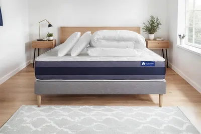 Productafbeelding van Volledige set: Bed - Matras 160x200 cm + Boxspringbed met lattenbodem (in de set) + 2 kussens + dekbed - Actilatex Morpho