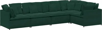 Produktbild von vidaXL Modulares Sofa mit Kissen Samt Dunkelgrün