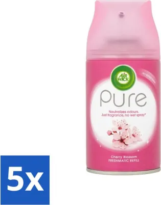 Produktbild von Air Wick - Lufterfrischer Nachfüller - Kirschblüte - Automatisches Spray - 250 ml - Vorteilspack - 5 Stücke