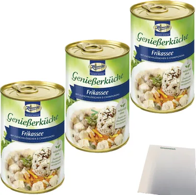 Produktbild von Keunecke Frikassee mit Fleischklösschen und Champignons 3er Pack (3x400g Dose) + usy Block