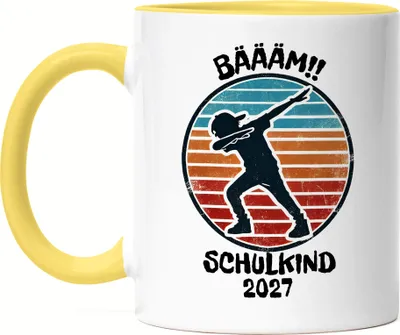 Produktbild von Bääm! Schulkind 2027 Tasse Gelb Einschulung Geschenk Schulanfang Schule