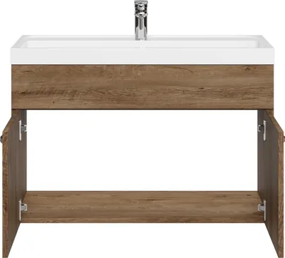 Image de Meuble de salle de bain Paso 01 80 x 40 cm lavabo Chene Marron – Armoire de rangement