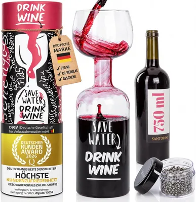 Productafbeelding van Dimono XXL wijnglas, 750 ml - Groot glas voor een hele fles wijn - Een grappig cadeau-idee voor wijnliefhebbers, perfect voor een verjaardag