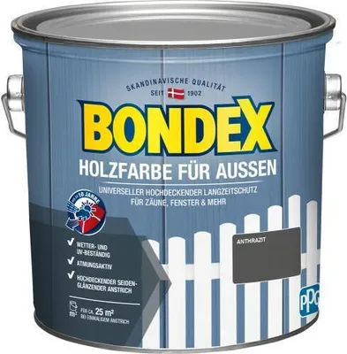 Produktbild von Bondex Holzfarbe für Außen - Größe: 2,5 L - Farbe: Anthrazit - Nr.: 435471