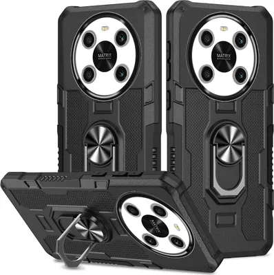 Produktbild von Honor X9 Hülle, Dual Layer Robuste Rüstung Ringhalter Ständer Schutzhülle für Honor X9 Schwarz